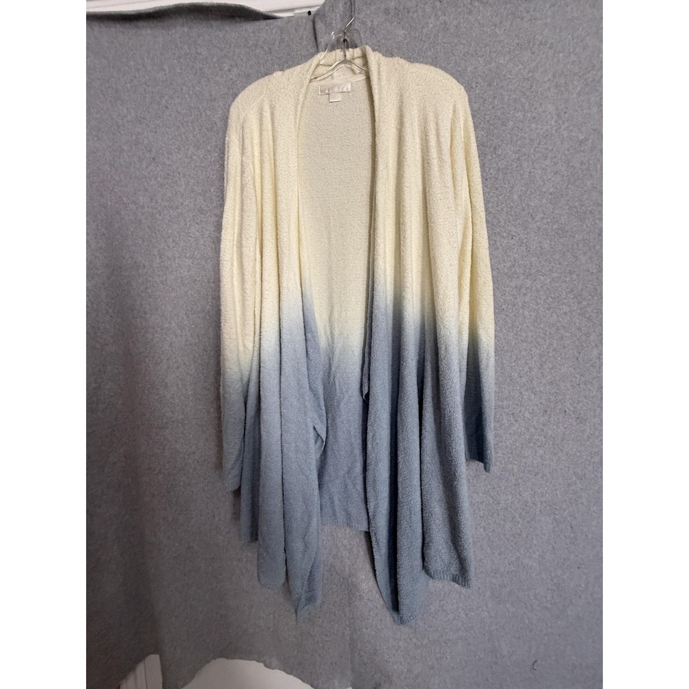 Barefoot Dreams Cardigan Sweater Womens L/XL Blue CozyChic Lite Open Front Drape